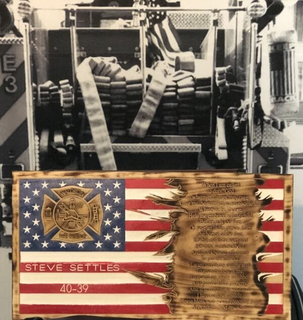 Firefighter Prayer Personalized Tattered Flag - Image 2